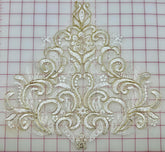 Applique - Large Gold Corded Lace Ivory Dyeable!